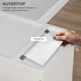 Homcom Rollcontainer mit 2 Schubladen Aktenschrank mit Schloss, Oben Umschlag