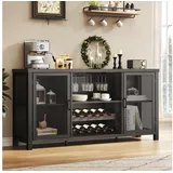 LuxusKollektion Barschrank Sideboard Küchenschrank Stauraum Buffetschrank Bar 140cm Grau grau