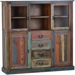 Highboard Cancun Massivholz Pinie Shabby Chic Mexiko Möbel Mexikanisch
