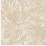 Profhome Natur Tapete Floral 0,53 m x 10 m 5,33 m2 Beige/Weiß 790631-GU