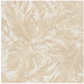 Profhome Natur Tapete Floral 0,53 m x 10 m 5,33 m2 Beige/Weiß 790631-GU