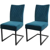 MCW 2er-Set Freischwinger MCW-L15, Besucherstuhl Konferenzstuhl Stuhl, Samt Stahl