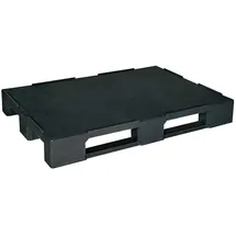 BRB-Lagertechnik BRB Euro-Palette 1200x800x150 mm, 100% PE/RE-Kunststoff, geschlossene Deckfläche, Sicherungsrand, 3 Kufen, schwarz