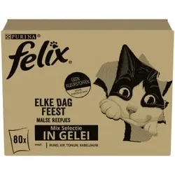 Purina Felix So Gut Wie Es Aussieht Mix in Gelee Katzen-Nassfutter 80x85g 1 Karton (80 Stück)