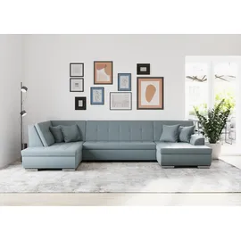 DOMO collection Wohnlandschaft U-Form Polyester 3-Sitzer Mint