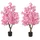 Costway 2er Set Künstliche Kunstpflanze Kirschblütenbaum, 120 cm, Kunstbaum mit Blüten in Rosa, Blumenbaum im Topf, Blütenbaum Kirschbaum Sakura, für Hochzeit Zuhause Büro, Frühlingsdekoration, Pink