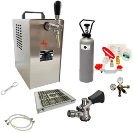 ich-zapfe Zapfanlage JET 30 Bierkoffer Durchlaufkühler 1- Trockenkühler 35 L/h Dreikant-Zapfkopf Reinigungsset