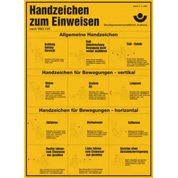 Aushang, Handzeichen zum Einweisen BGV A 8, Aluminium, 400 x 290 mm - 290x400x0.6 mm Aluminium glatt