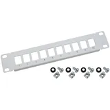 HMF UTP Keystone-Patchpanel 10 Zoll 1 HE 10 Ports RJ45 Lichtgrau