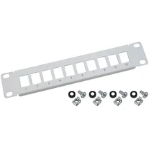 HMF UTP Keystone-Patchpanel 10 Zoll 1 HE 10 Ports RJ45 Lichtgrau