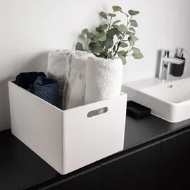 Creative Deco XXL Große Weiße Holzkiste Obstkiste Korb | 40x30x24cm (+/-1cm) | mit Griffen | ohne Deckel | Hölzernen Kasten Holzbox Kiste | Idea... - Weiß