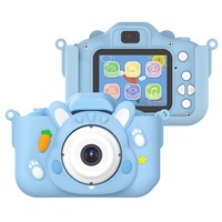 Kind Ja Niedliche Kinderkamera,HD-Doppelkamera,Digitalkamera,Fotografien Kinderkamera (Foto, Video, Musik, lustige Spiele) blau
