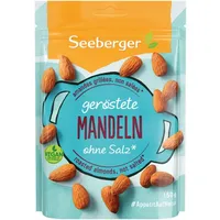 Seeberger Mandeln geröstet 5er Pack: Große knackige Mandelkerne - mit hohem Vitamin Gehalt - knusprige Kerne mit angenehm-süßlichem Aroma ohne Salz, vegan (5 x 150 g)