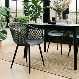 Idimex Madeira Gartenstuhl 80 x 57 x 0 cm schwarz 4 St.