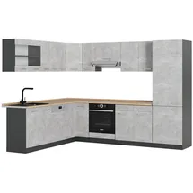 Vicco Winkelküche R-Line L-Form 227 x 287 cm Beton/Anthrazit