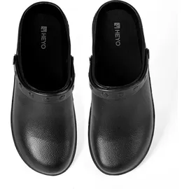HEYO Gartenschuhe Clogs Uni HEYO Gartenclogs Damen Herren Geschlossen Leicht Hausschuhe Pantoletten Schwarz 37) - 37