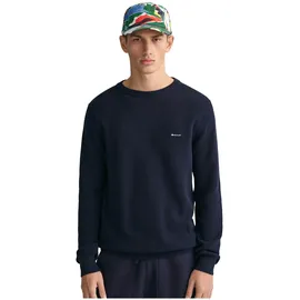 GANT Strickpullover COTTON PIQUE C-NECK Blau 4XL