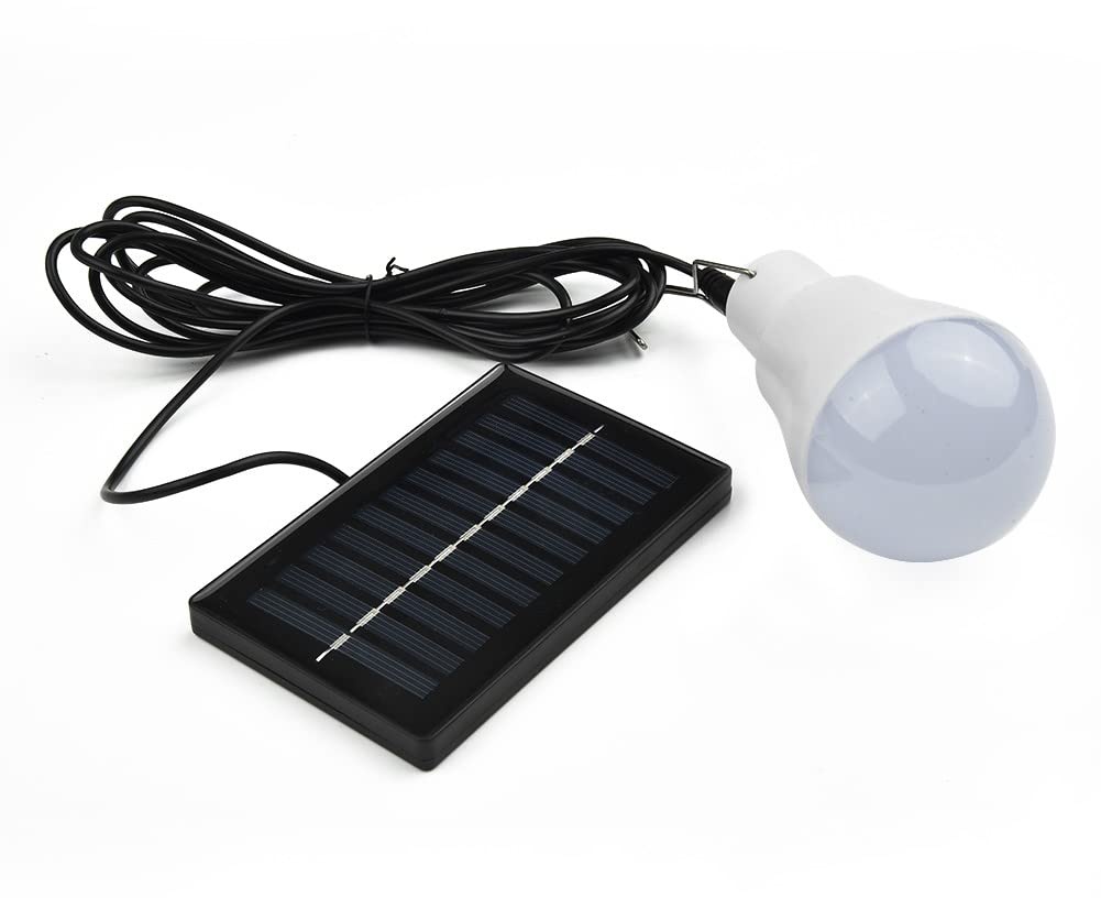 Solar Glühbirne LED Solar Lampe mit Solarpanel, Tragbare Solar Laterne Solarleuchte Hängelampe, 3W Licht Birne für Außen Innen Wandern Camping Zelt Angeln Beleuchtung