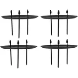 Kerzenhalter Metall schwarz 4 Stück D=7,5 cm 3 Picks Kerzenpick Adventskerzenhalter Stumpenkerzen Adventskranz 4er Set