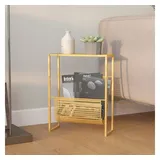vidaXL Zeitschriftenständer Golden 35x15x45 cm Stahl