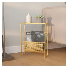 vidaXL Zeitschriftenständer Golden 35x15x45 cm Stahl