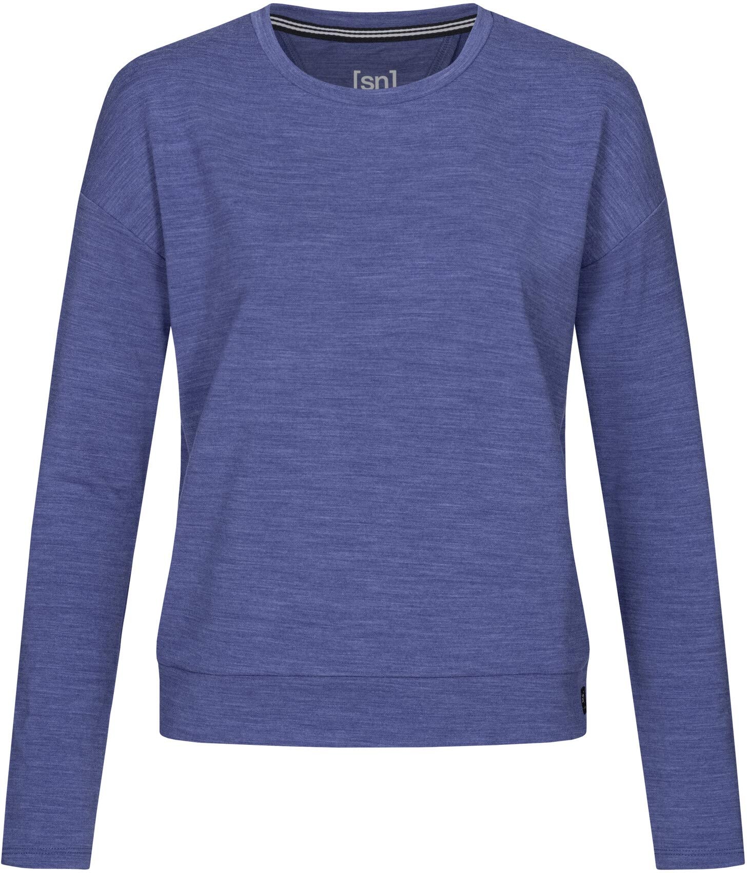 super.natural Bequemes Damen Yoga-Shirt, Mit Merinowolle, W JONSER SWEATER, Größe: XS, Farbe: Blau meliert