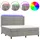 vidaXL Boxspringbett mit Matratze & LED Hellgrau 180x200 cm Samt