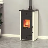 Wamsler Kaminofen Stahl Schwarz/Weiß mit Kochstelle
