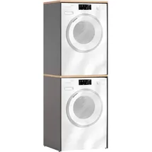 Schildmeyer Mehrzweckschrank-Set SCHILDMEYER "Solea", schwarz (anthrazit, eichehellfarben), Holzwerkstoff, Kastenmöbel-Sets, Breite 134 cm, Stapelbare Schränke, Variabel anbringbare Traverse