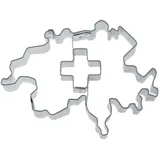 Städter Ausstecher Kontur Schweiz mit Kreuz, Ausstechform, Plätzchenform, Keks, Plätzchen, Weißblech, 8.5 cm, 200166