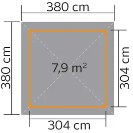 Weka Gartenoase 651 3,80 x 3,80 m Braun