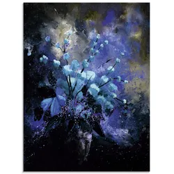 Glasbild ARTLAND "Stillleben Blumen II", blau (farbe bild(er): blau), B:45cm H:60cm, Bilder, in verschiedenen Größen