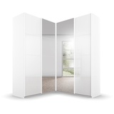 RAUCH Quadra Weiß / Weiß, 4-trg. mit Spiegel, inkl. 2 Kleiderstangen, 12 Einlegeböden, BxHxT 181x229x187 cm
