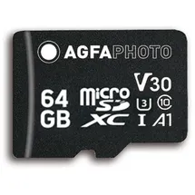 AgfaPhoto 64GB microSDXC-Karte inkl. Adapter UHS-I C10/U3/V30/A1 95/100MB/s
