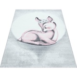 Ayyildiz Teppiche Kinderteppich »Bambi 850«, rechteckig, Rehkitz Motiv, Kurzflor, pink