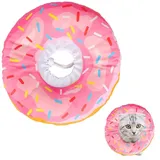 Weicher und Einstellbarer Halskrause für Katzen und Kleine Hunde - Ideal für die Heilungsphase nach Operationen - Sonnenblumendesign (Rosa&Größe: M)