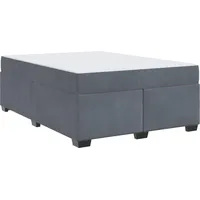 VidaXL Bettrahmen mit Matratze Dunkelgrau 140 x 200 cm