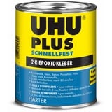 UHU PLUS schnellfest Härter Dose, Glasklarer und schneller Zweikomponenten-Epoxidharzklebstoff, 885g