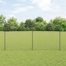 vidaXL Zaun mit Pfosten 1,6 x 25 m Grau/Stahl