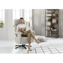 die planbar Relaxsessel DIE PLANBAR "MP-RS18073", beige (longlife easy ecru), B:71cm H:110cm T:83cm, 100% Polyester, Sessel, Relaxsessel, 360 drehbar, inkl. man. Kopfpolsterverstellung u. Relax-Funktion