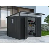 Metall Gerätehaus Modell Skylight 5,80 m2 Anthrazit - Grau