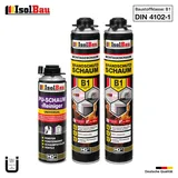 Brandschutzschaum B1 Bauschaum 2x 750ml 1x Reiniger Pistolenschaum Montageschaum