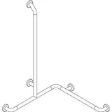 Sonstige Verlage Duschhandlauf AS rechts 760x760 Anti-Suizid BH-Stange 1160mm aus Nylon