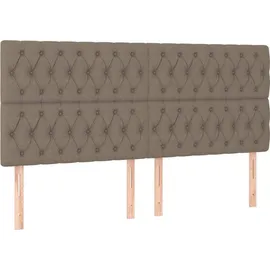 vidaXL Boxspringbett mit Matratze & LED Taupe 180x200 cm Stoff