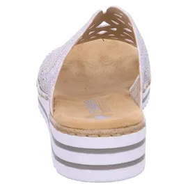 Rieker Damen Pantolette breiter Riemen mit Strass schmale Weite V0689, Größe:41 EU, Farbe:Beige - Beige - 41