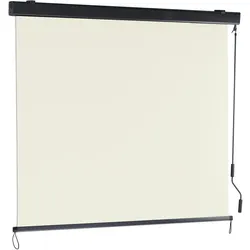 Relaxdays Senkrechtmarkise, 250 x 160 cm, Außenrollo mit Kurbel, Sonnenschutz & Sichtschutz, Balkon & Terrasse, beige