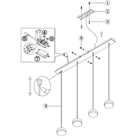 Fabas Luce Dunk 4x8W, 3000K, IP20, Messing satiniert