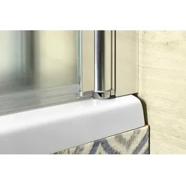 Aqualine VANDA Badewannenfaltwand 1000x1400 mm, Chrom, Mattglas - Silber