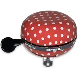 Basil Big Bell Polkadot Fahrradklingel, red/White dots, STANDARD EU