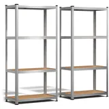 VOUNOT Lagerregal 4 Böden Stahl 160x80x40cm braun